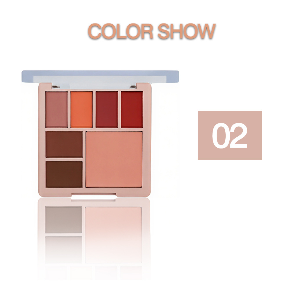 Seven-Color Eyeshadow Palette Earthy Tones Matte & Shimmer Beginner's Makeup Eyeshadow Palette