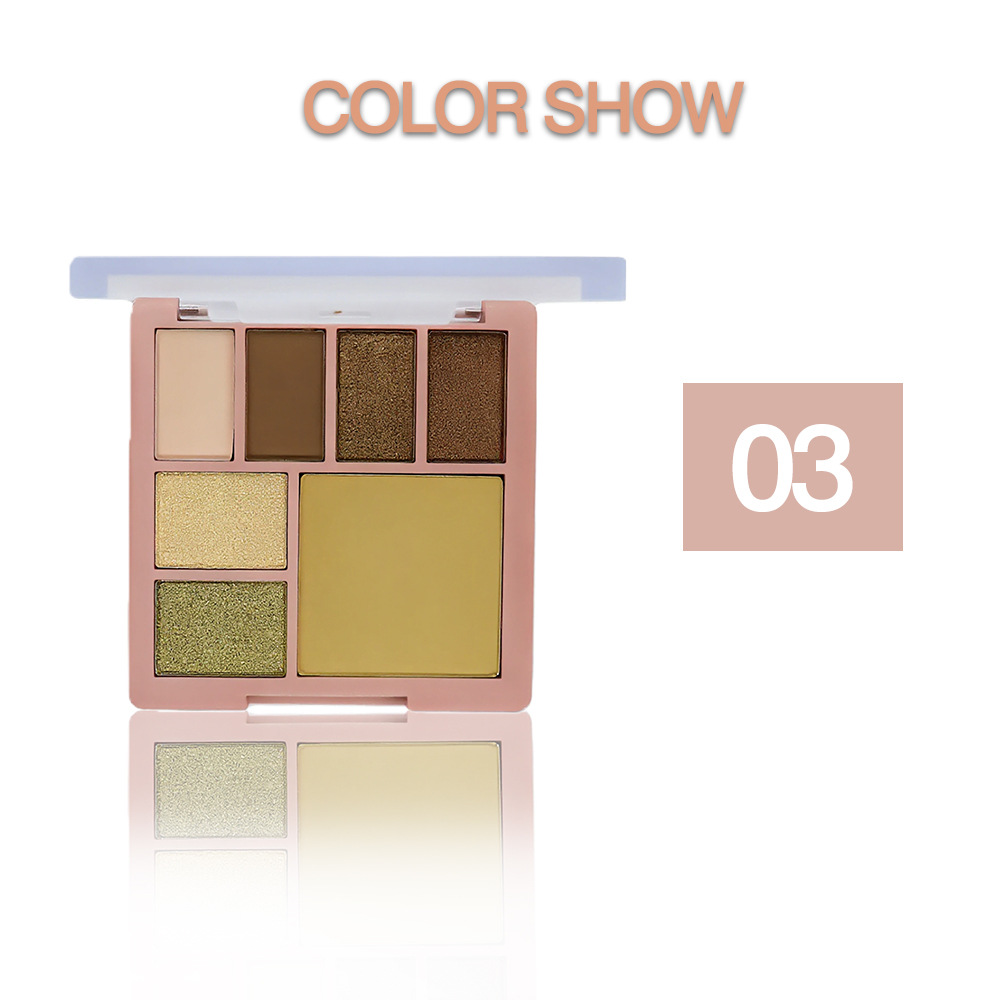 Seven-Color Eyeshadow Palette Earthy Tones Matte & Shimmer Beginner's Makeup Eyeshadow Palette