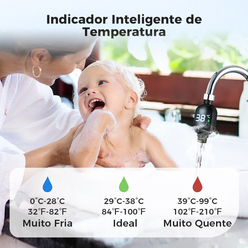 💧 Termómetro para duche 🌡️ Acabaram-se as suposições - Temperatura instantânea! 🚿