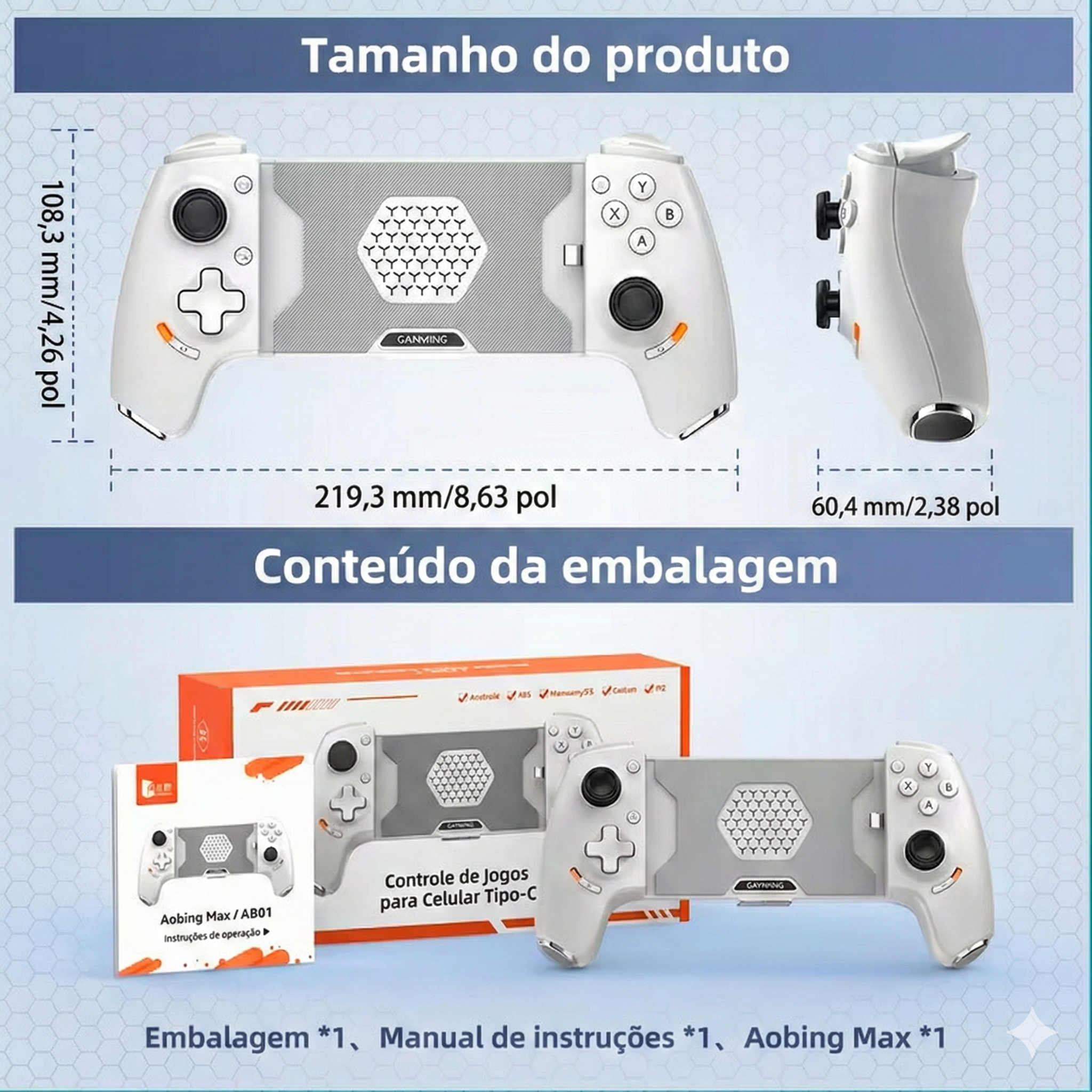 2026 New Type-C Stretch Game Controller, Only for IOS (native mode)/Android/HarmonyOS/SWITCH, Supports PS, XBox, and Steam streaming games