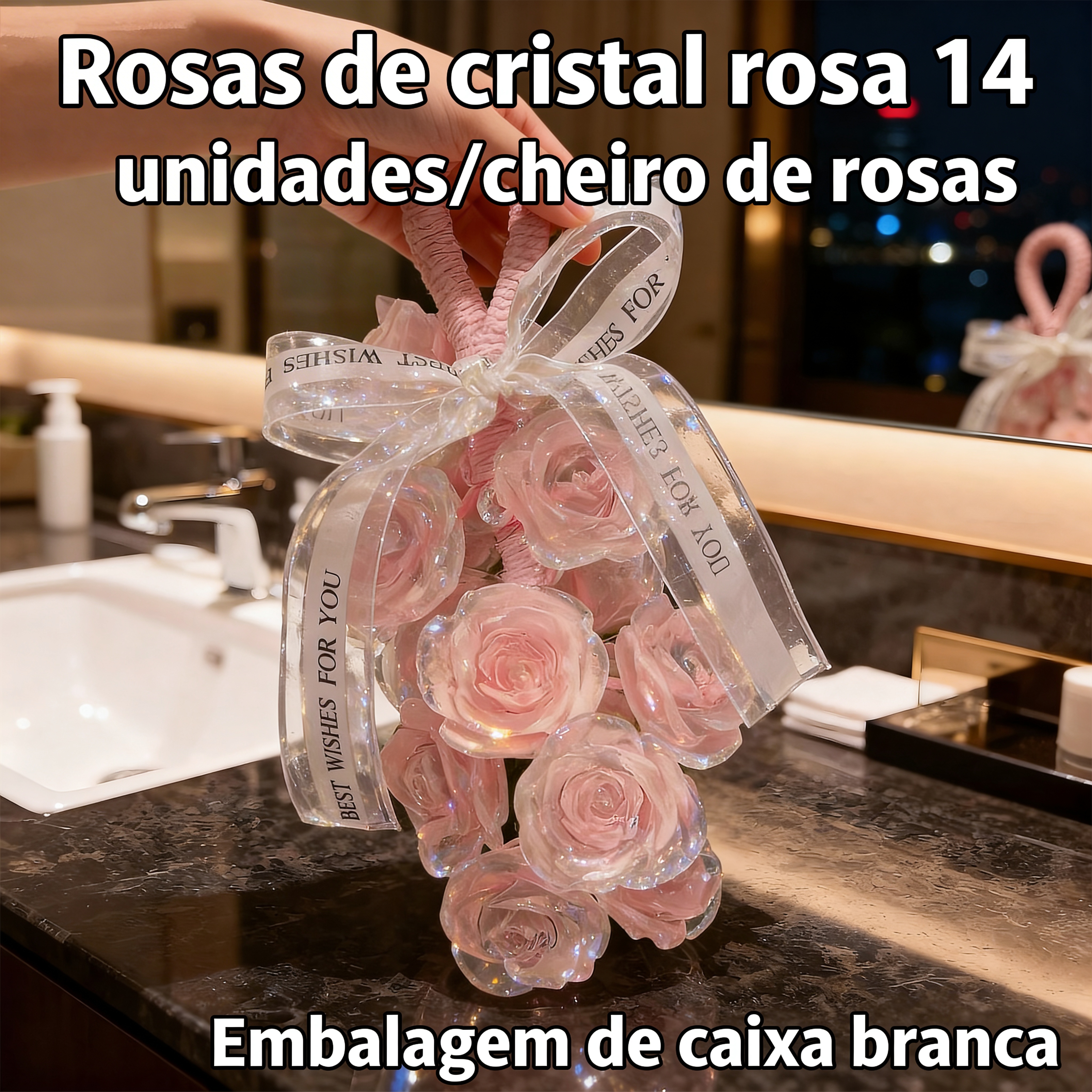 Sabonete artesanal com aroma de rosas de cristal (Sucesso de vendas)