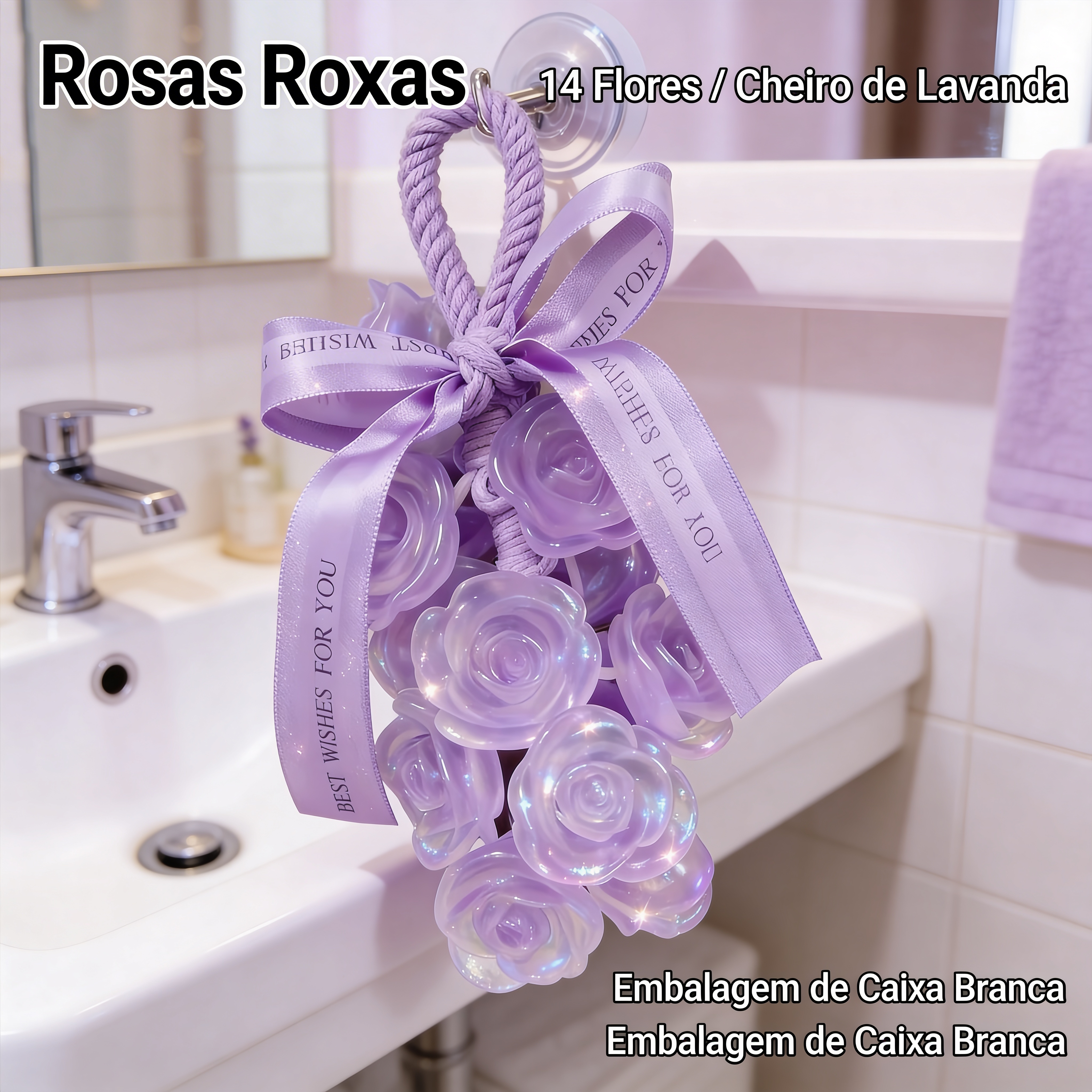 Sabonete artesanal com aroma de rosas de cristal (Sucesso de vendas)