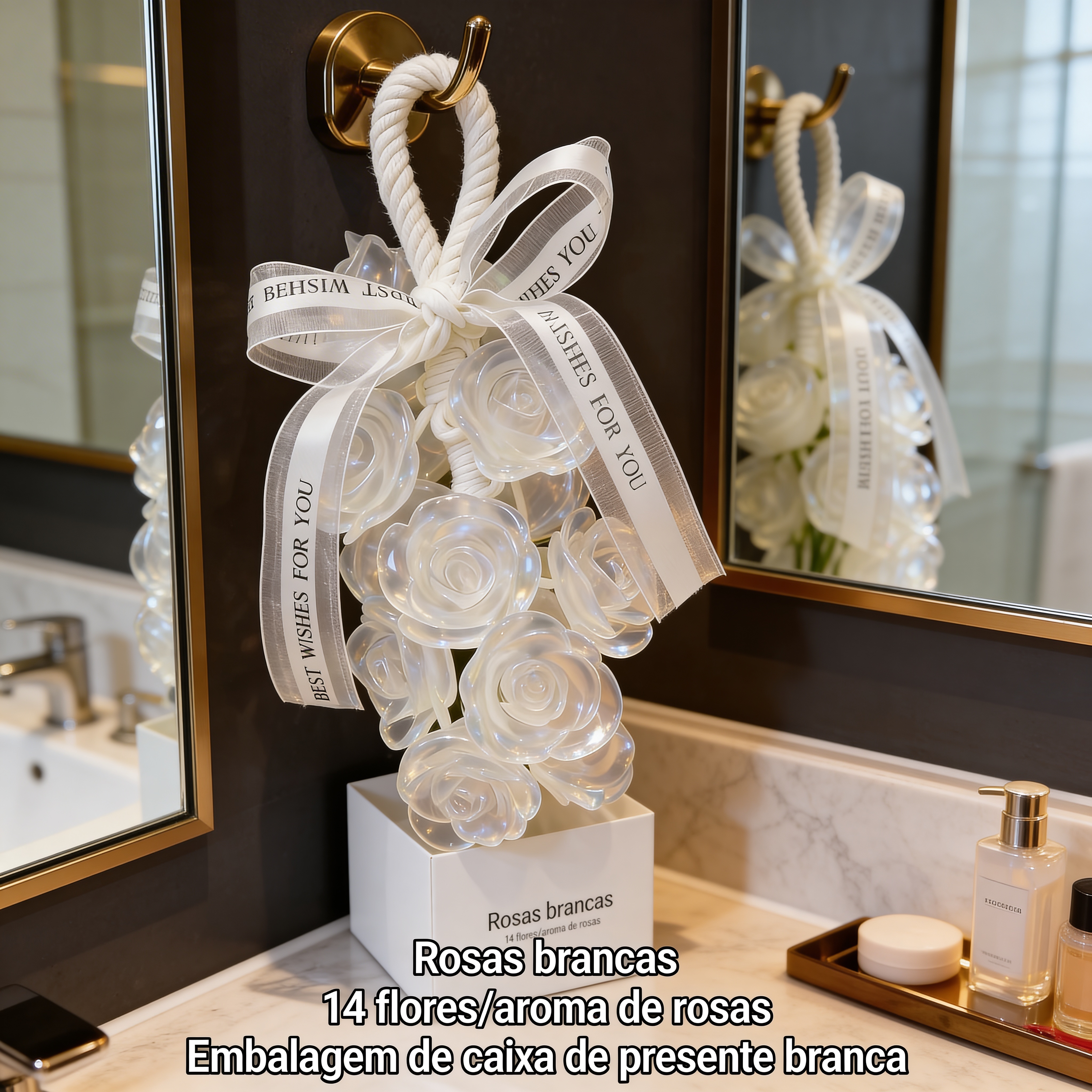 Sabonete artesanal com aroma de rosas de cristal (Sucesso de vendas)