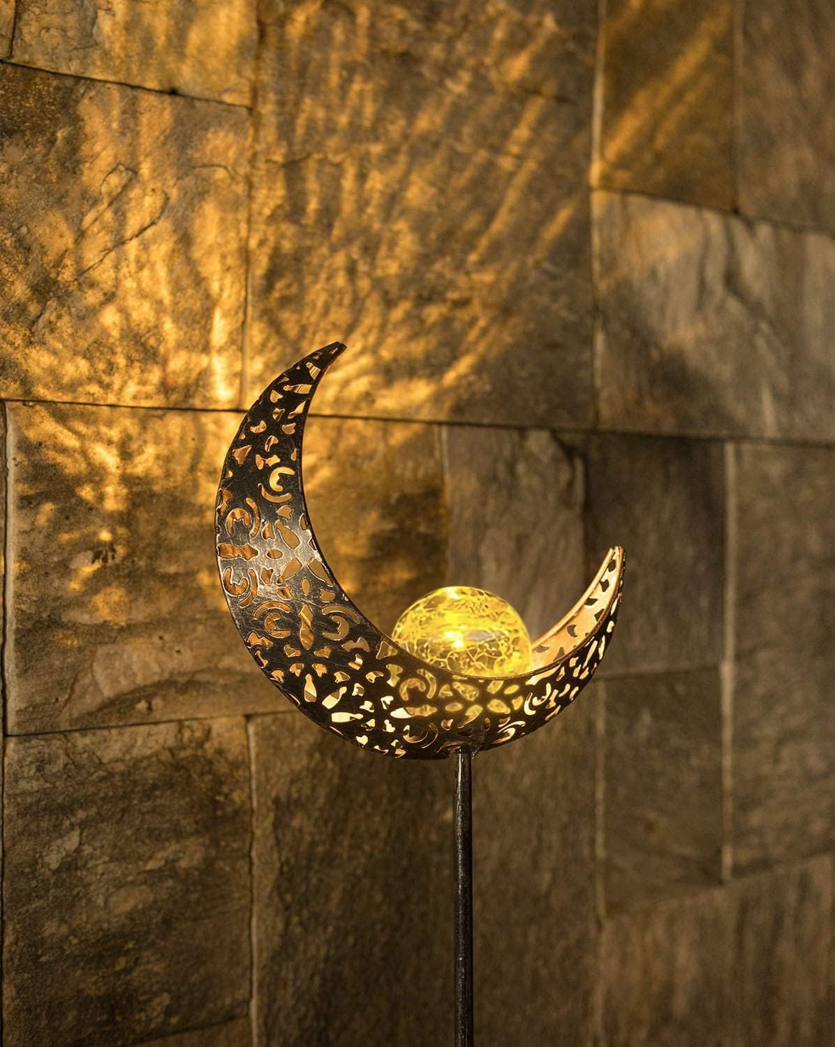 TAKE ME Moon Solar Garden Lights Outdoor Decor Waterproof Decorative Solar Stakes Lights for Patio Yard, Walkway,Lawn