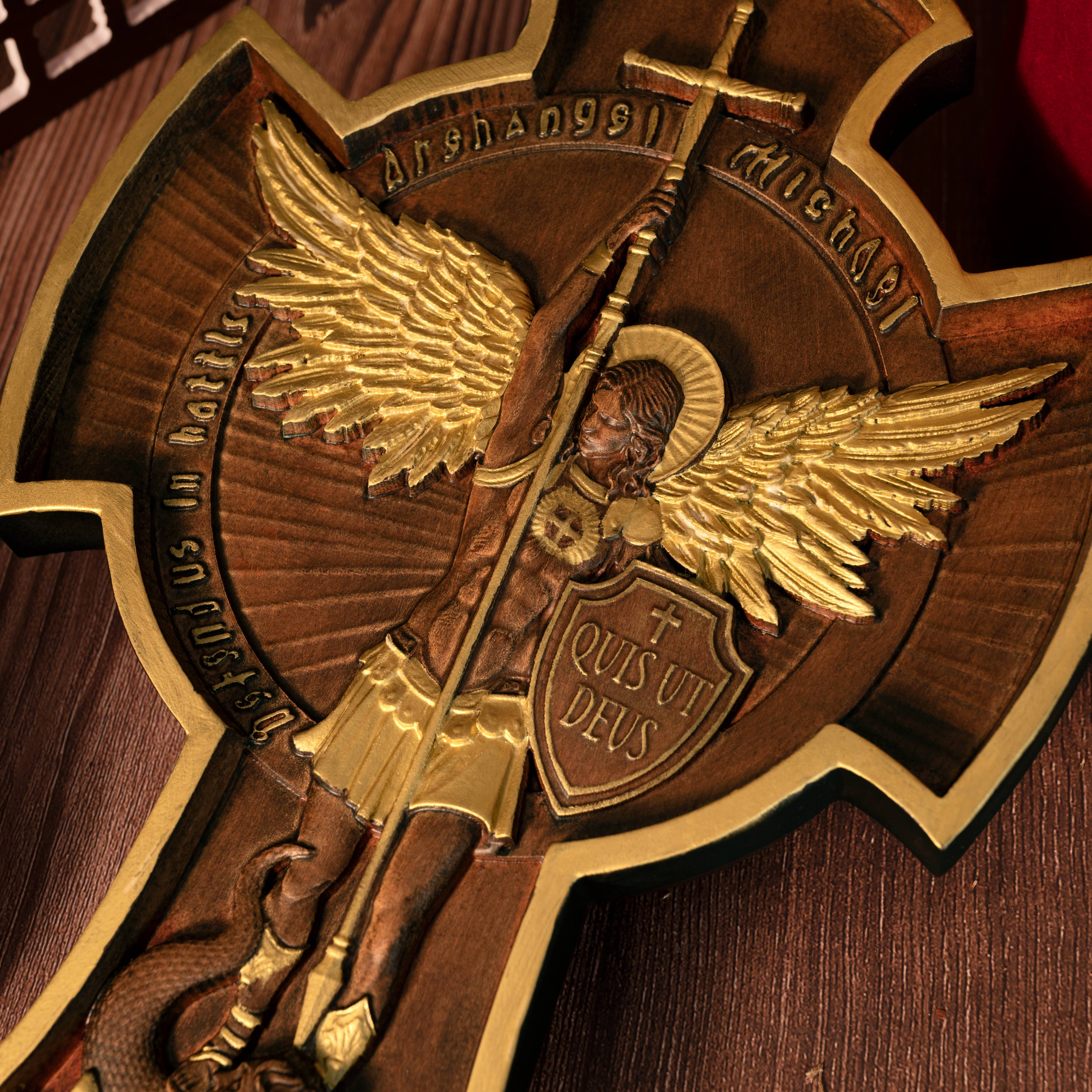 Archangel Michael Solid Wood Carving Gift