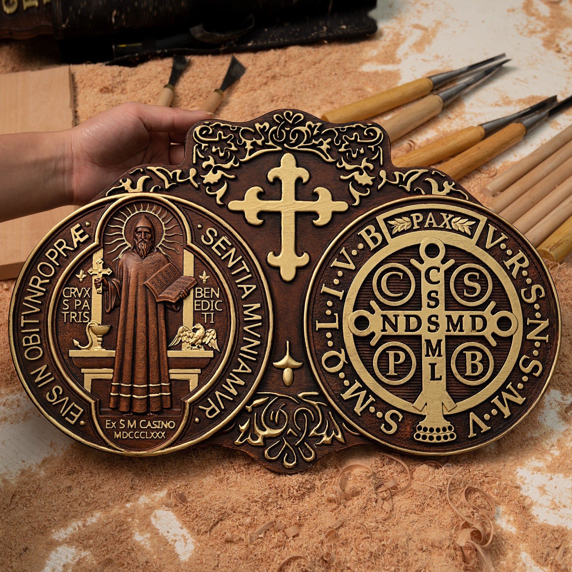 St. Benedict's Exorcism Medal Christian Exorcism Plaque
