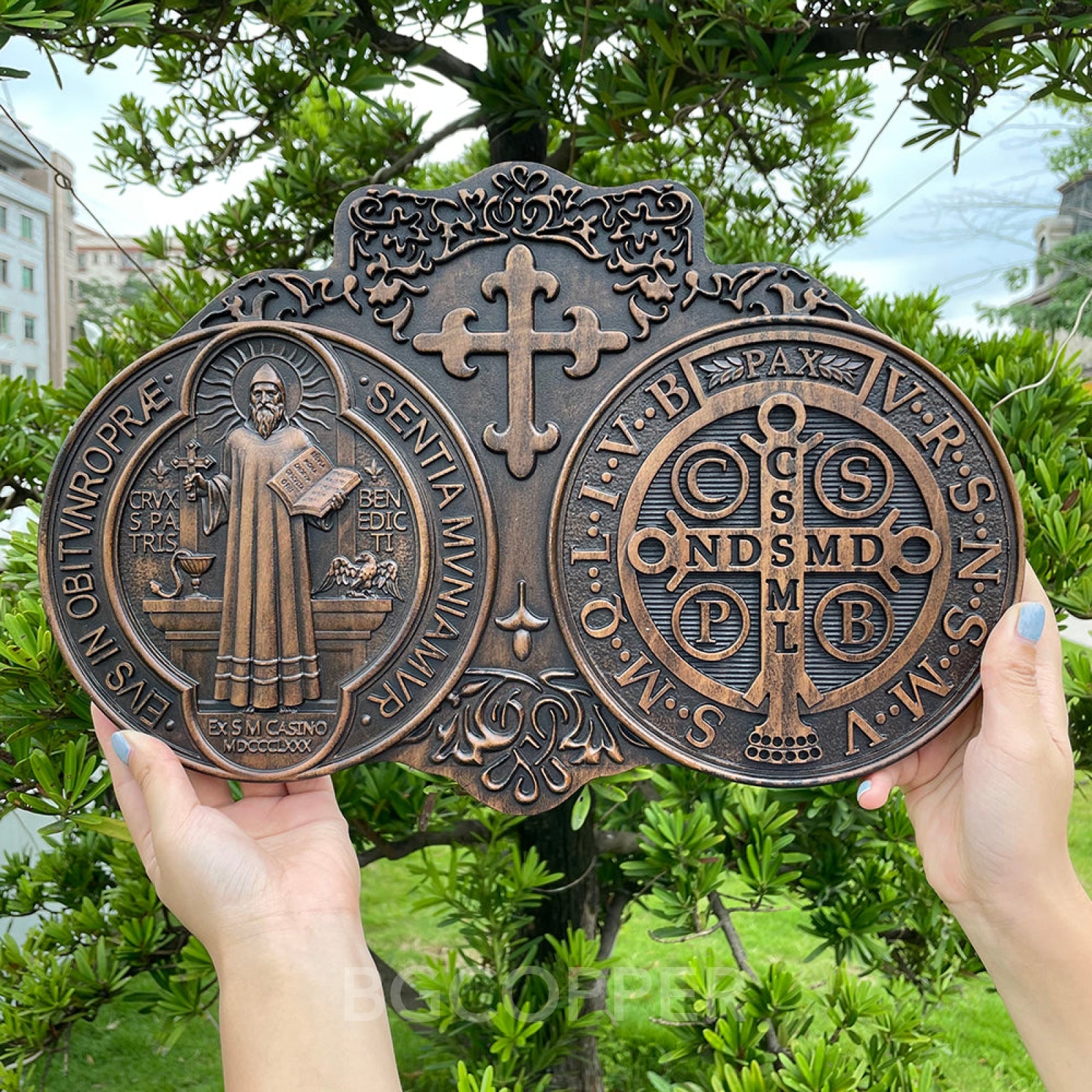 St. Benedict's Exorcism Medal Christian Exorcism Plaque