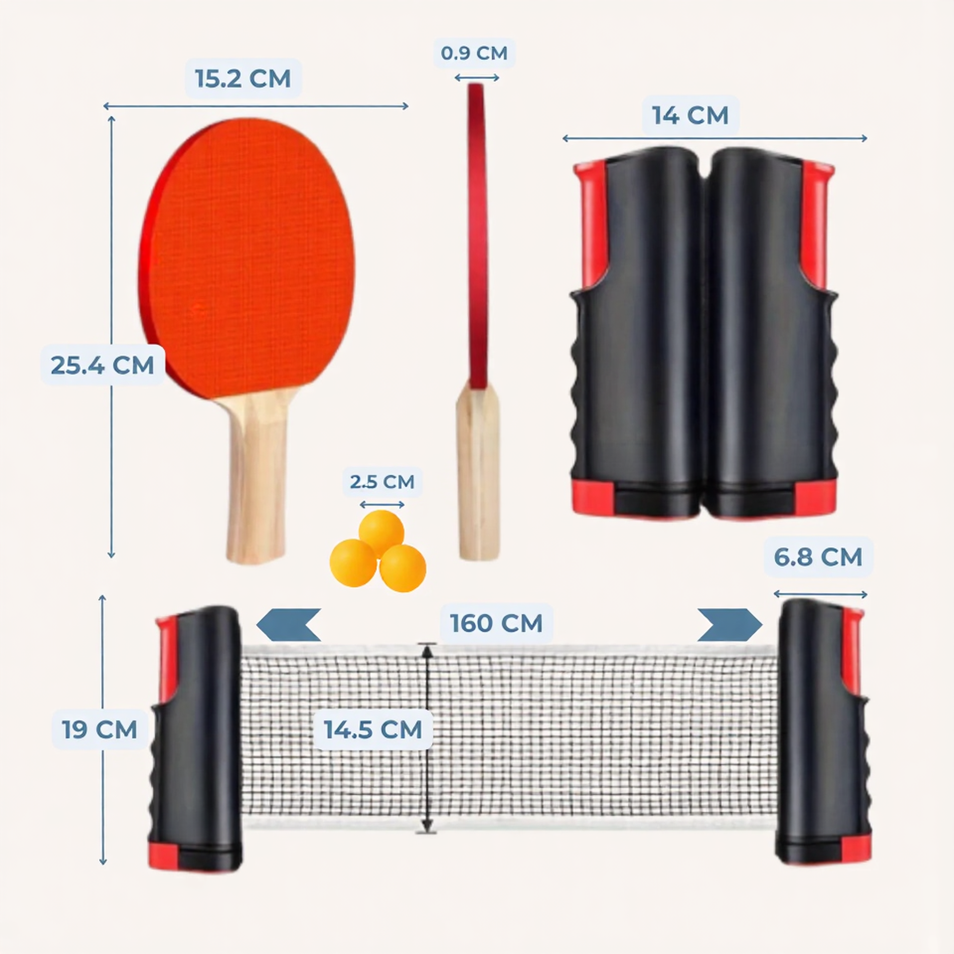 Portable Free-Style Table Tennis Net Stand