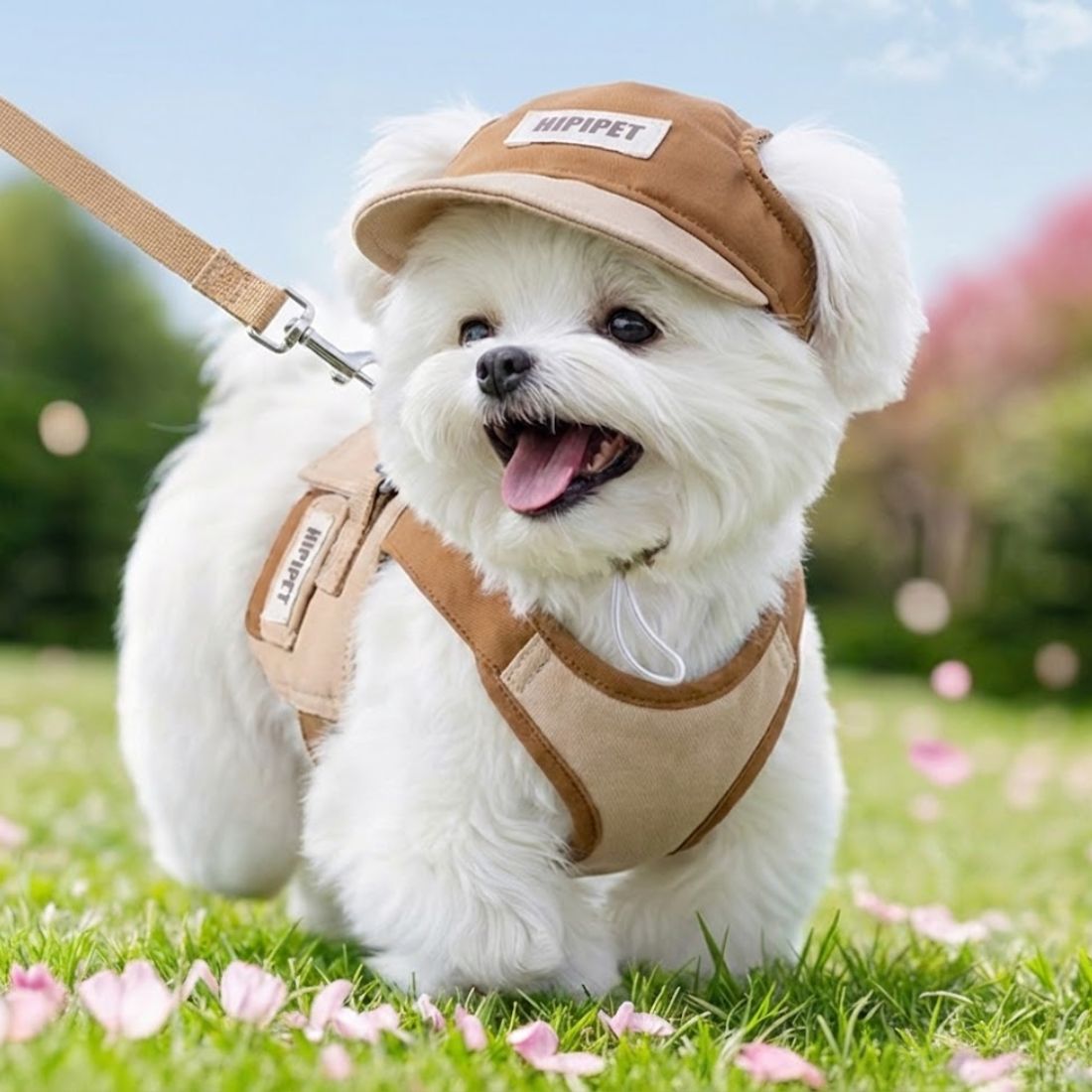 Dog Walking Set: Vest Harness, Leash & Hat