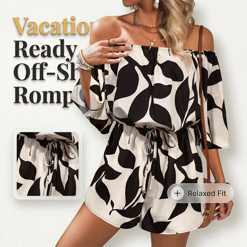 Women's Off Shoulder Shorts Jumpsuit