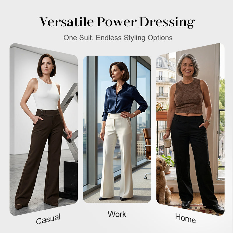 Women's Elegant Flared Suit Pants