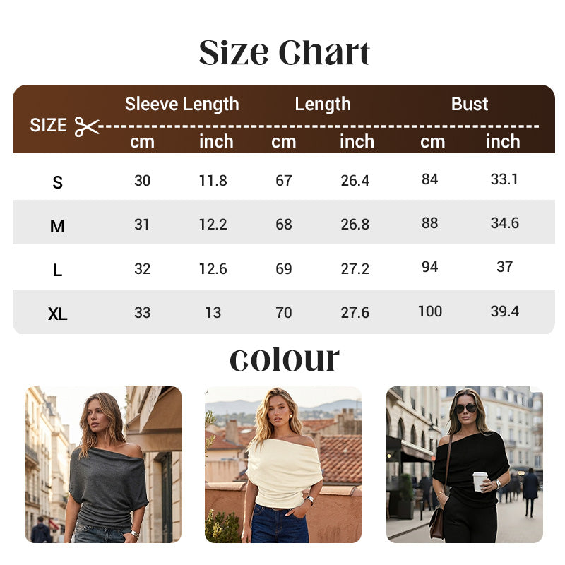 Women's Asymmetrical Off-Shoulder Batwing Sleeve Top