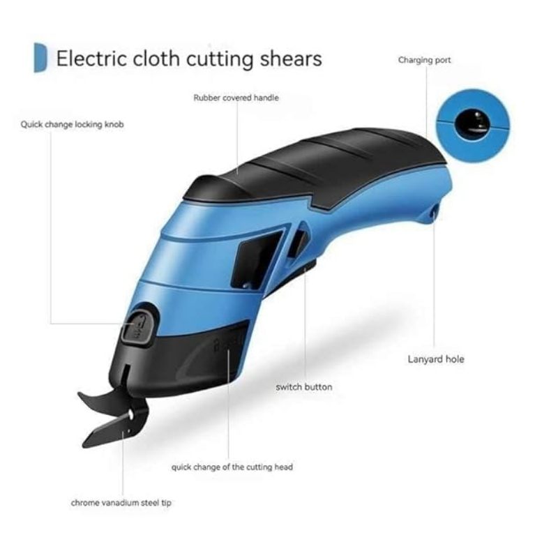 Portable Handheld Lithium Battery Rechargeable Electric Cloth Cutting Scissors