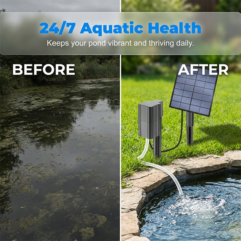 Solar Pond Aerator with Air Pump – Crystal Clear Water & Healthier Fish Without Electricity Bills 