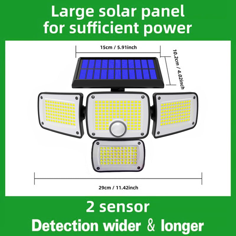 Upgraded Wide-Angle Solar Motion Sensor Light