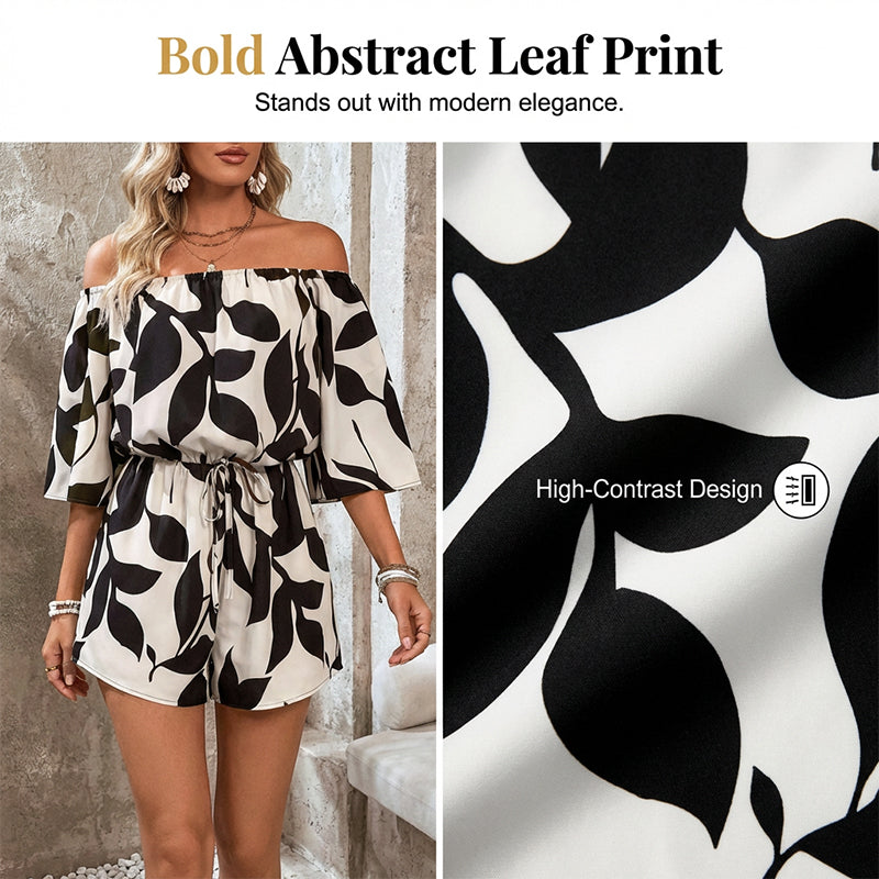 Women's Off Shoulder Shorts Jumpsuit