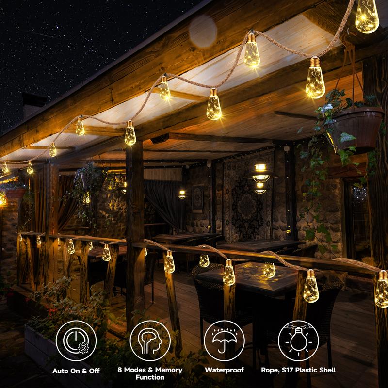Outdoor Backyard Solar String Lights