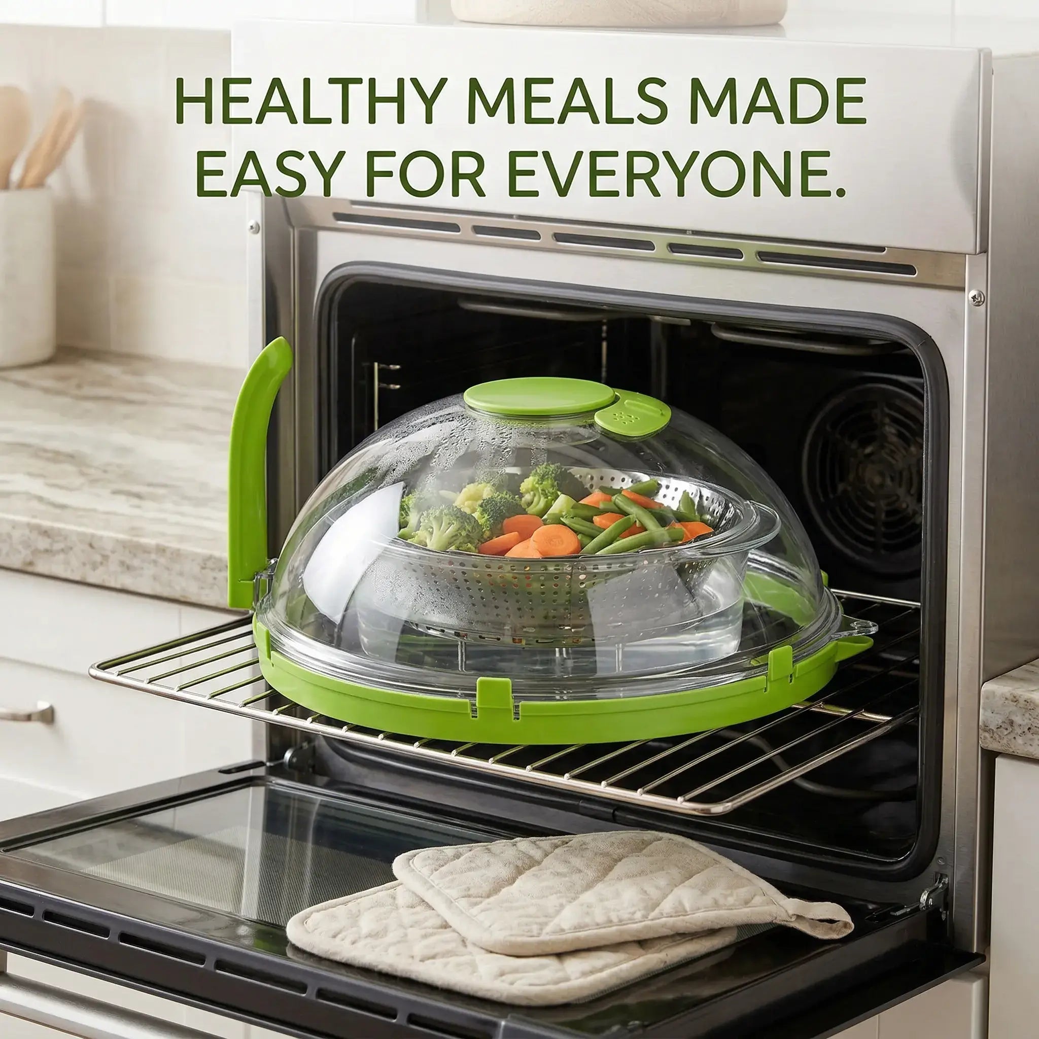 10" Clear Microwave Splatter Cover: Built-in Water Steamer & Steam Vent Lid
