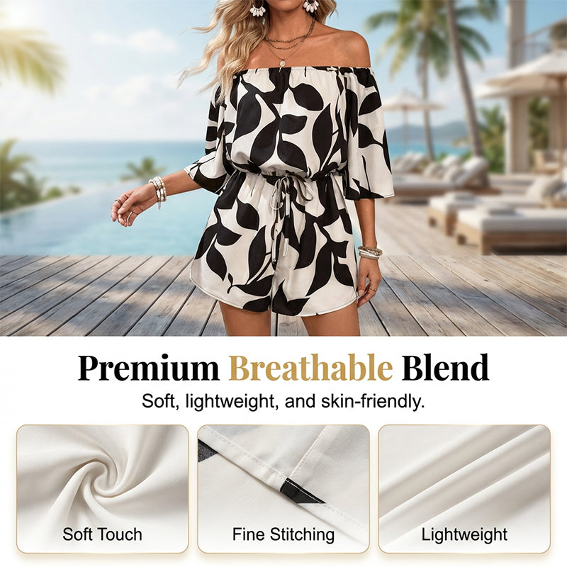 Women's Off Shoulder Shorts Jumpsuit