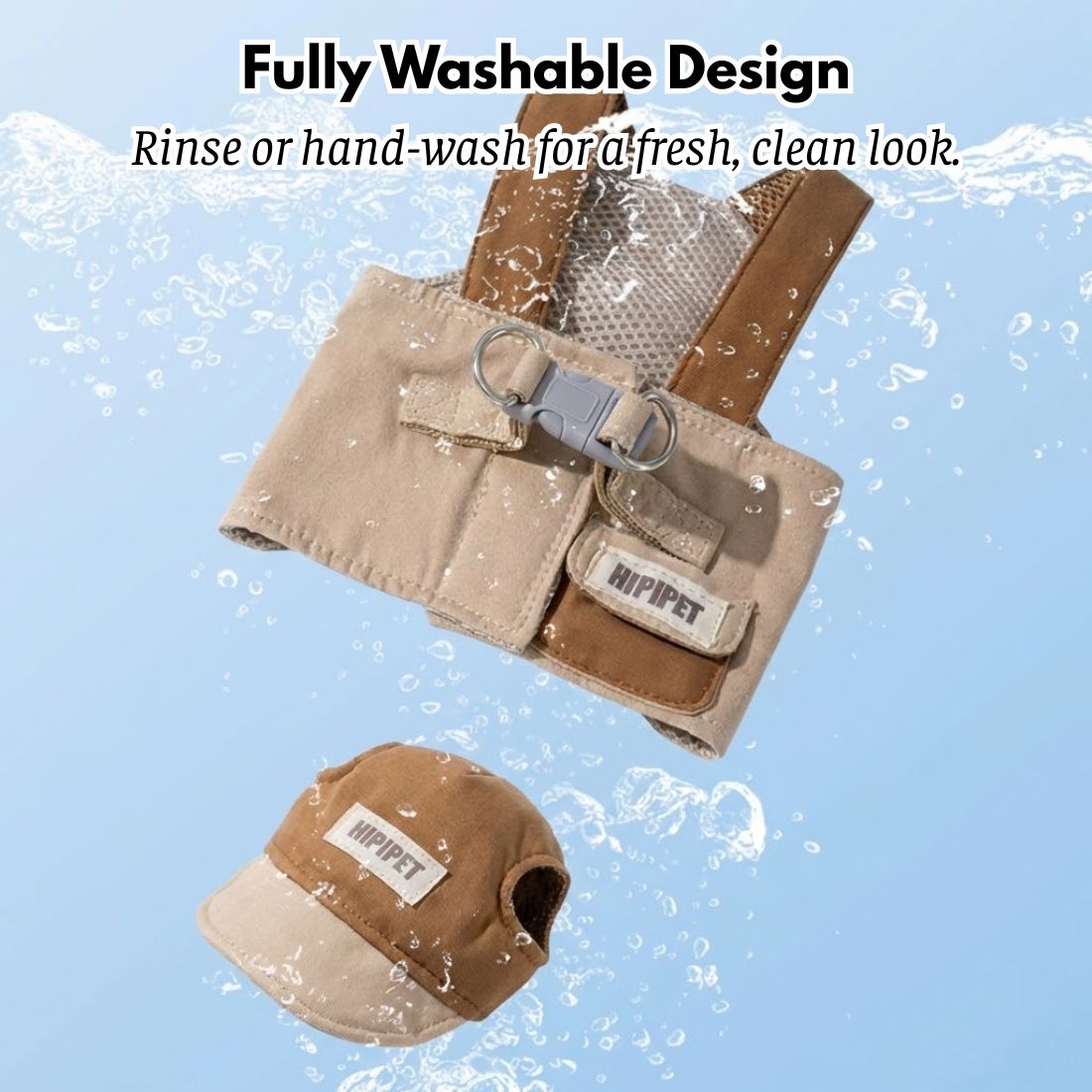 Dog Walking Set: Vest Harness, Leash & Hat