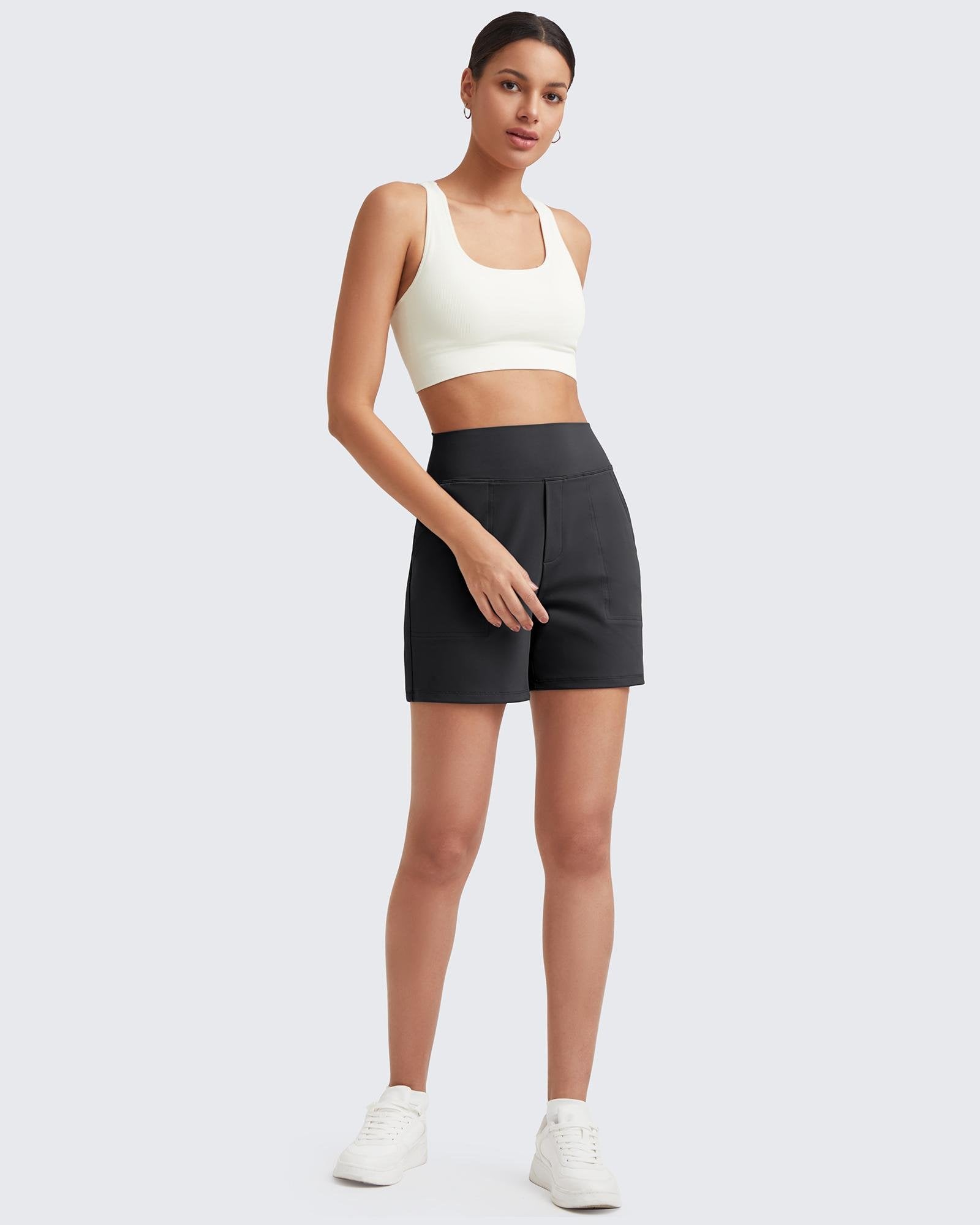 Everyday High-Waisted Shorts – Lightweight & Breathable with Functional Pockets