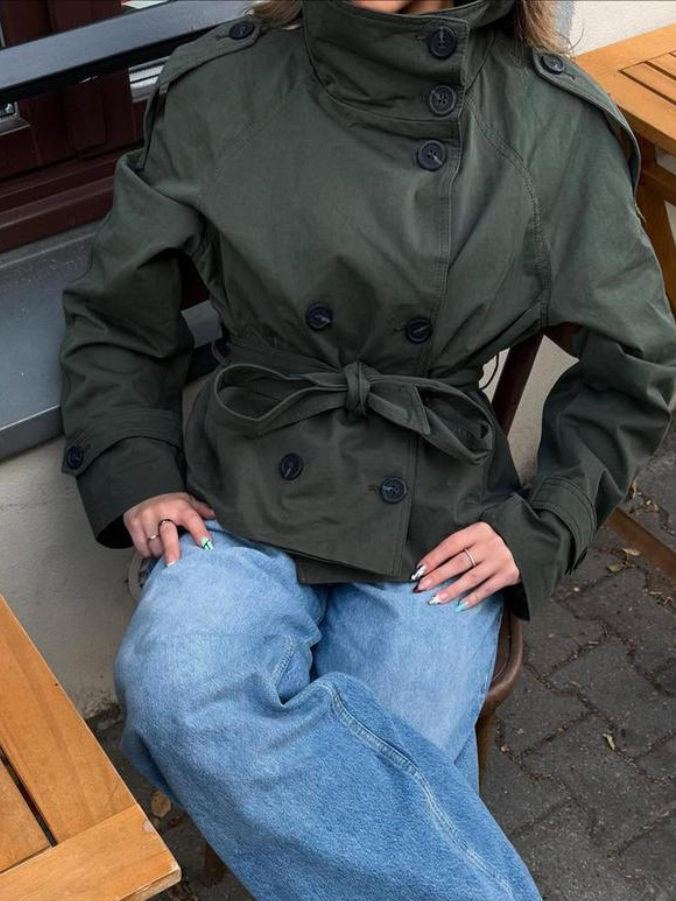 Short Belted Trench Coat