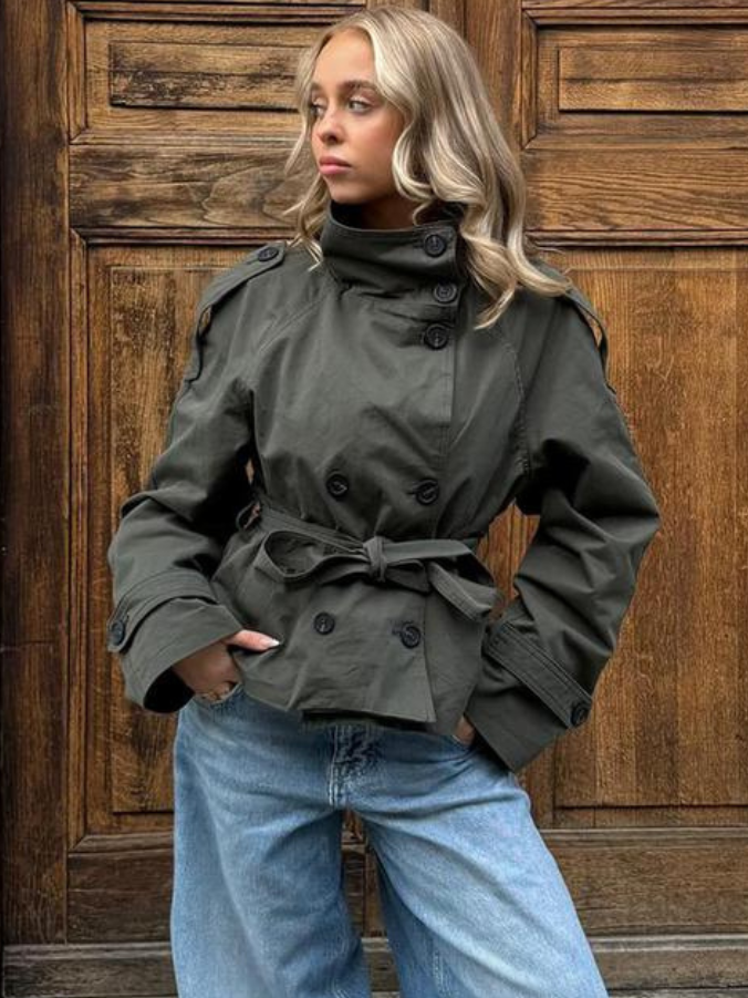 Short Belted Trench Coat
