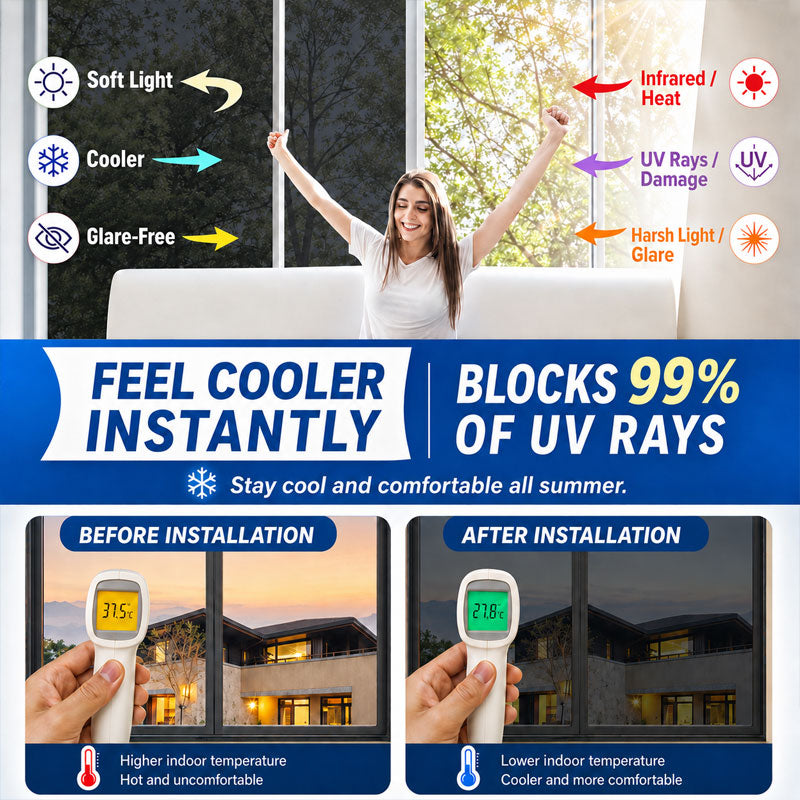  One-Way Mirror Window Film – Heat Control & UV Protection
