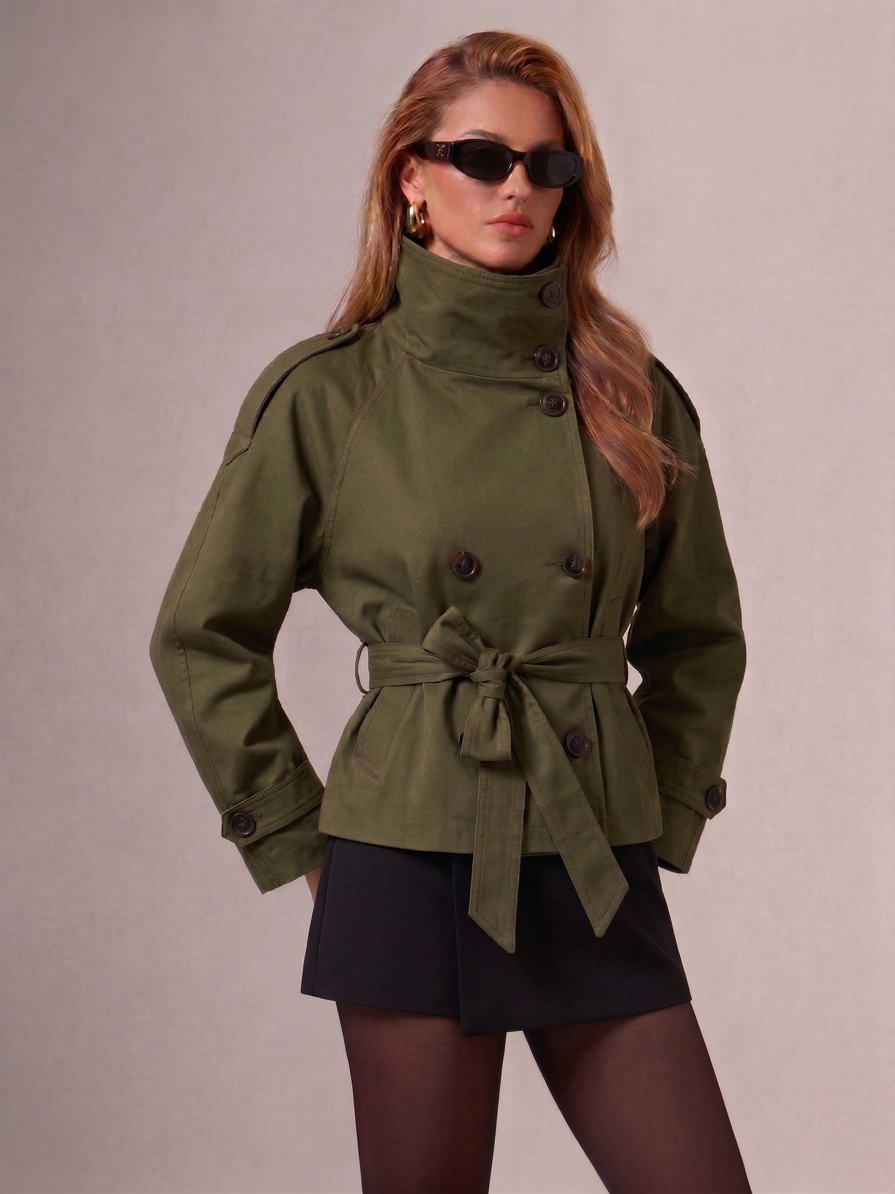 Short Belted Trench Coat