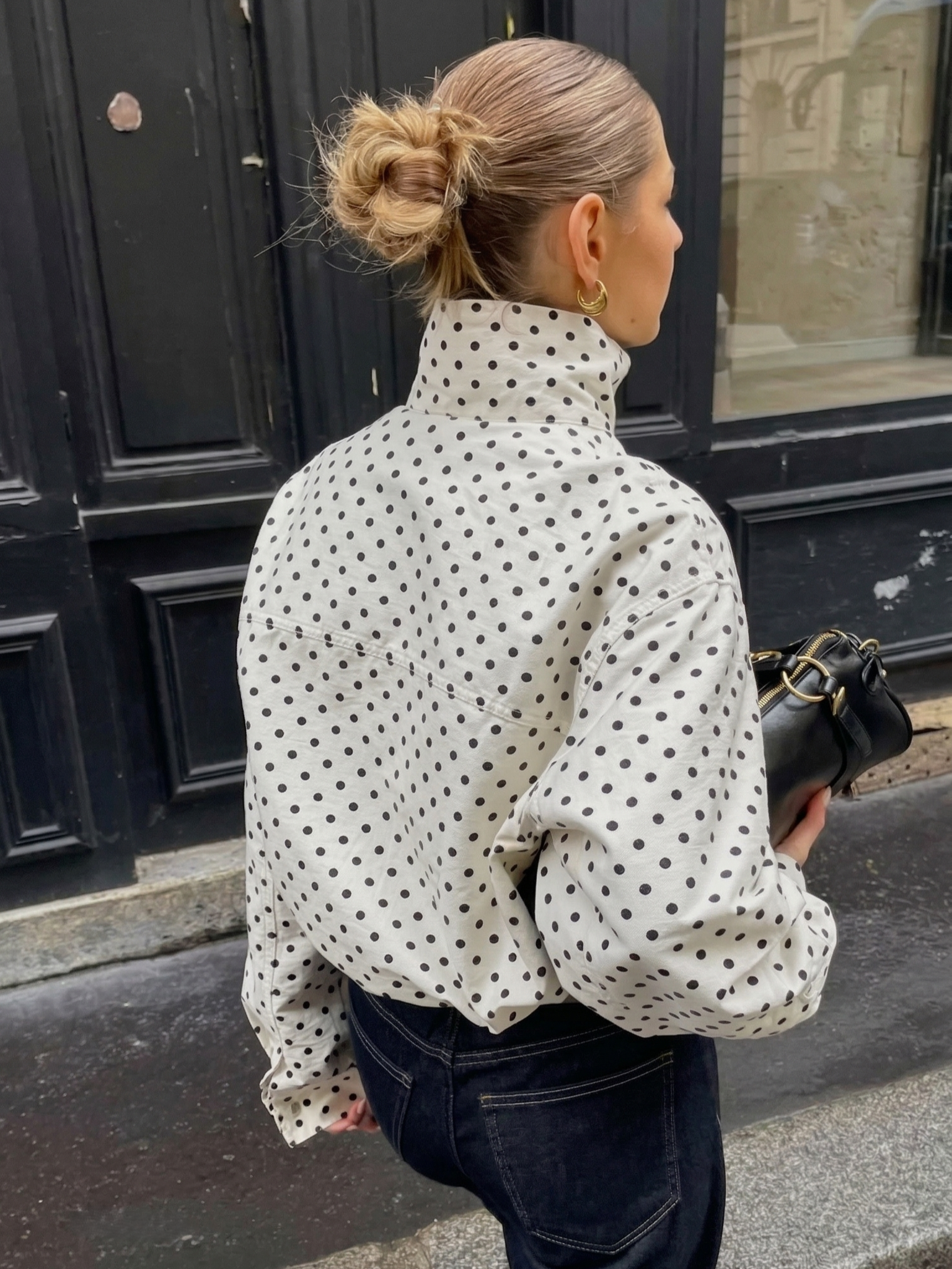 Polka Dot Cropped Jacket