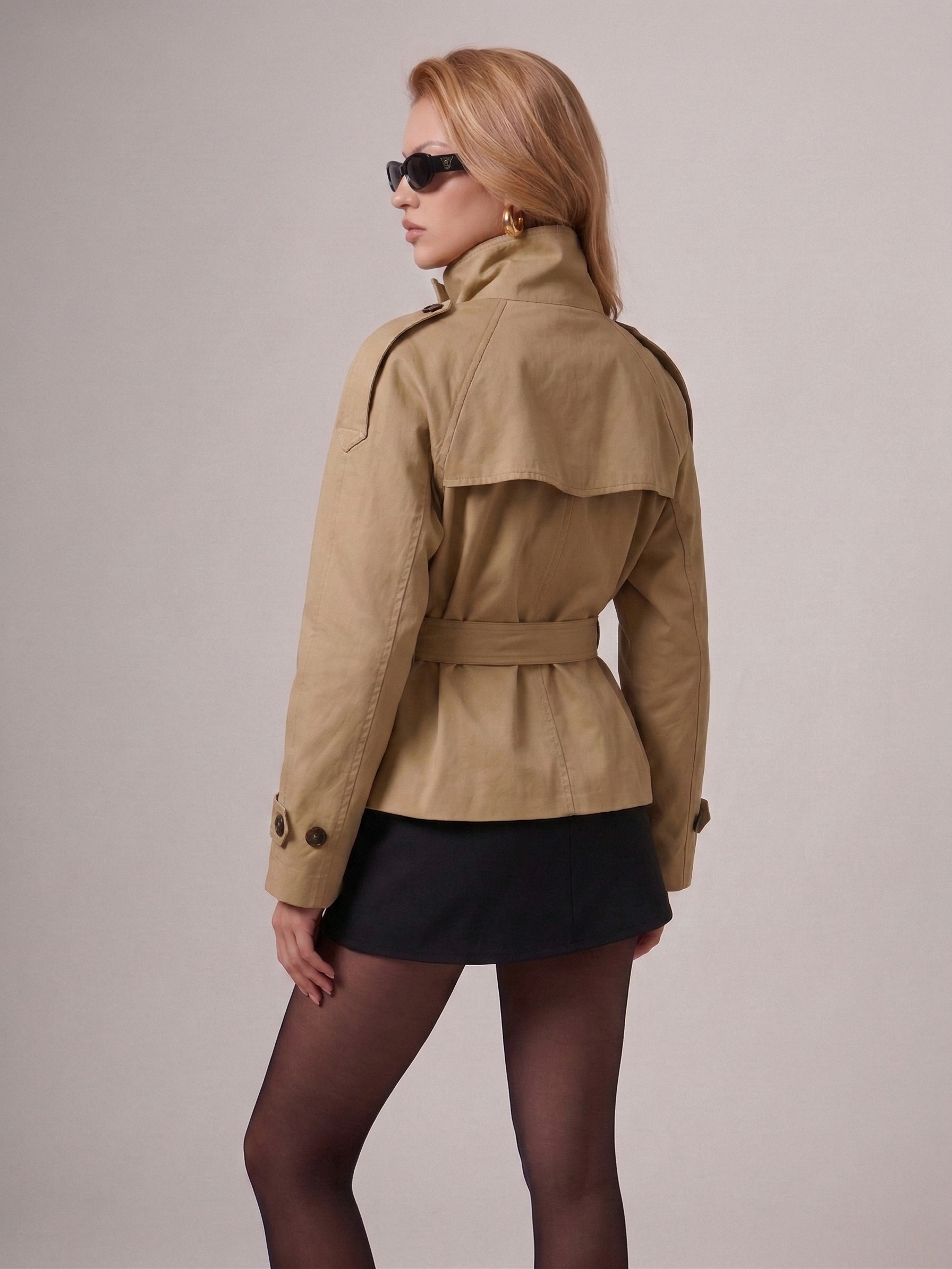 Short Belted Trench Coat