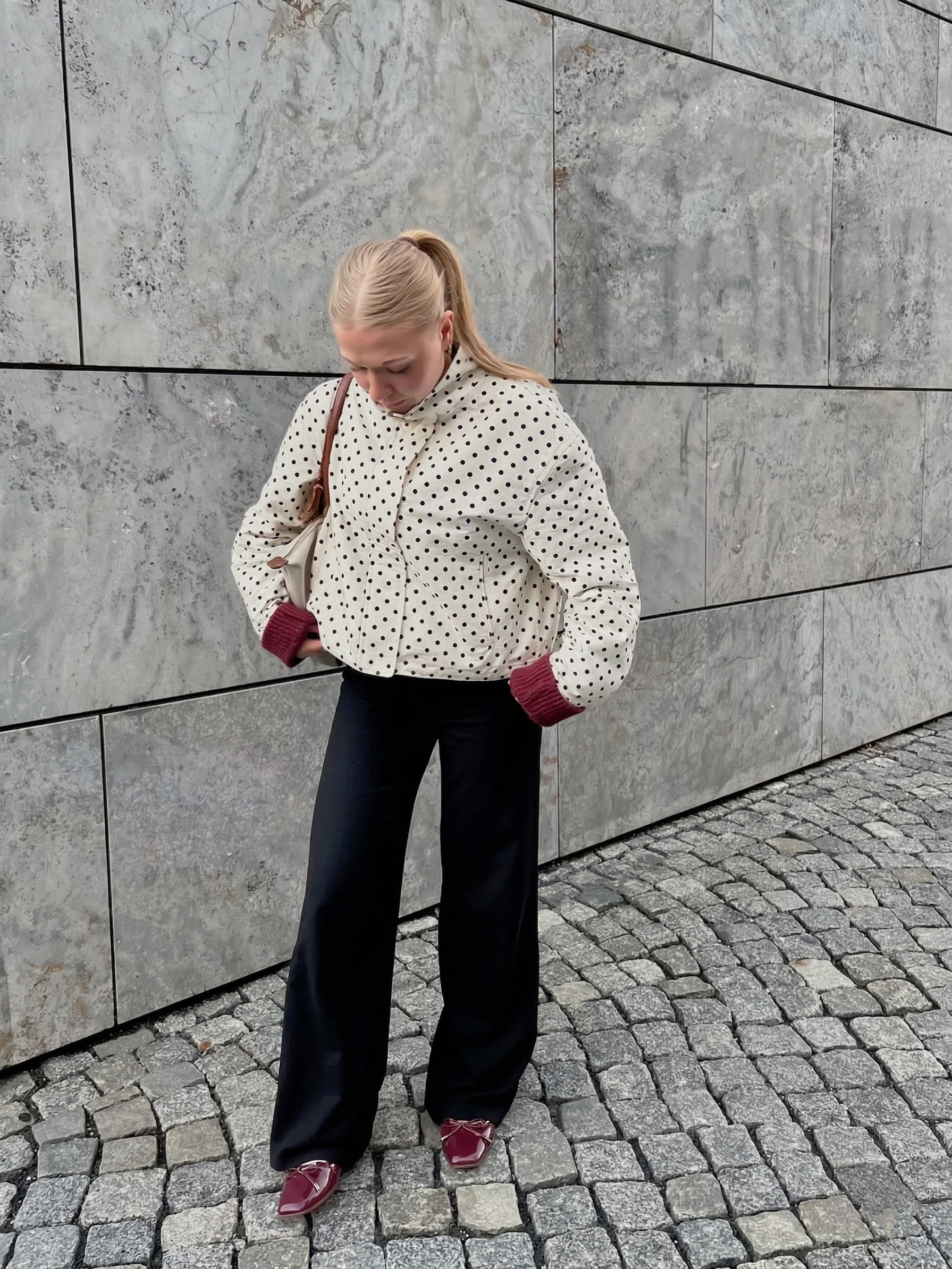 Polka Dot Cropped Jacket