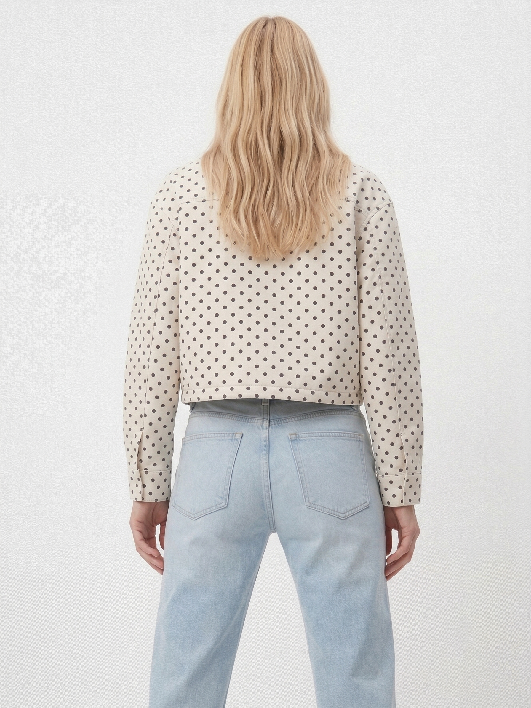 Polka Dot Cropped Jacket
