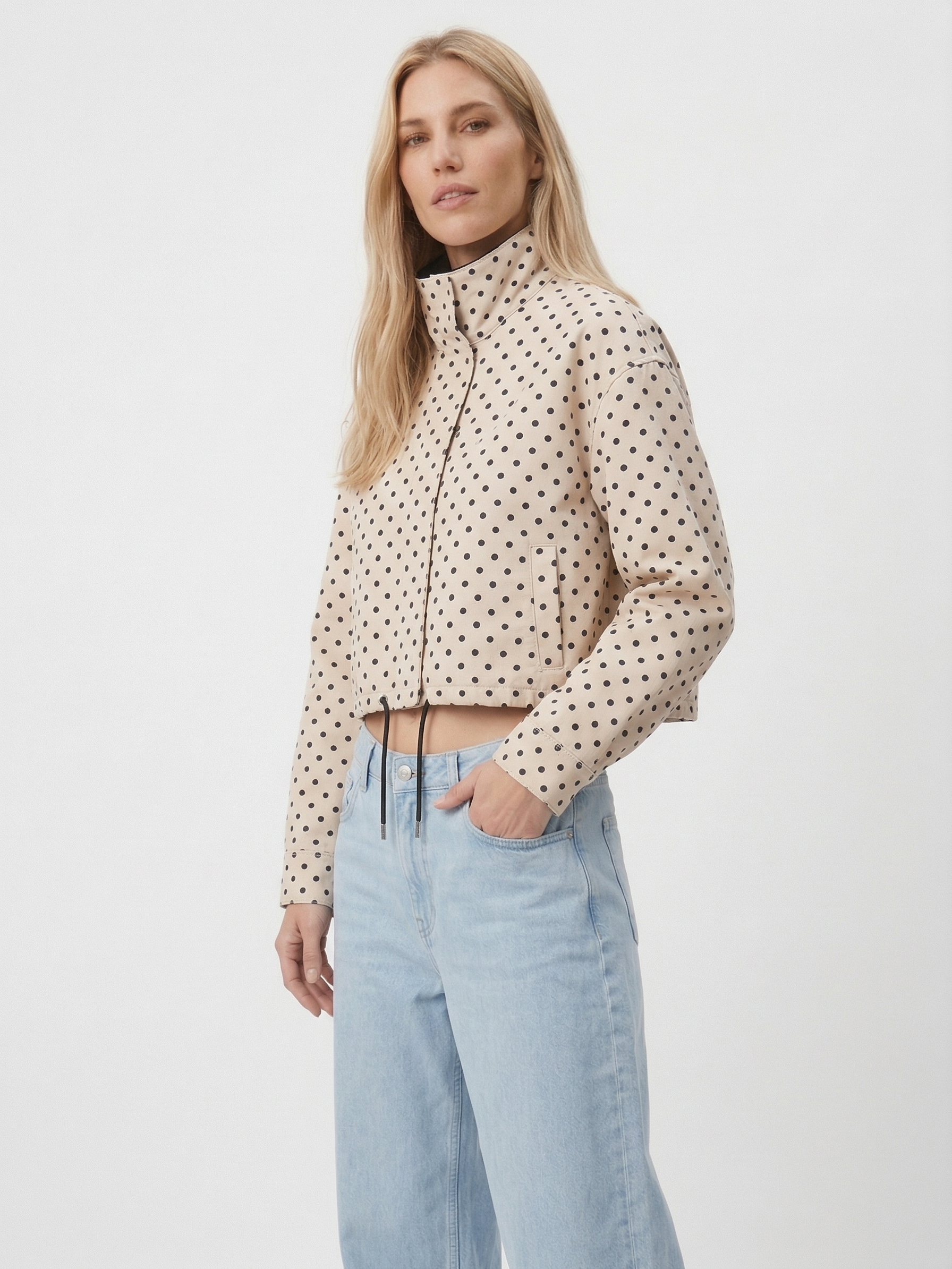 Polka Dot Cropped Jacket