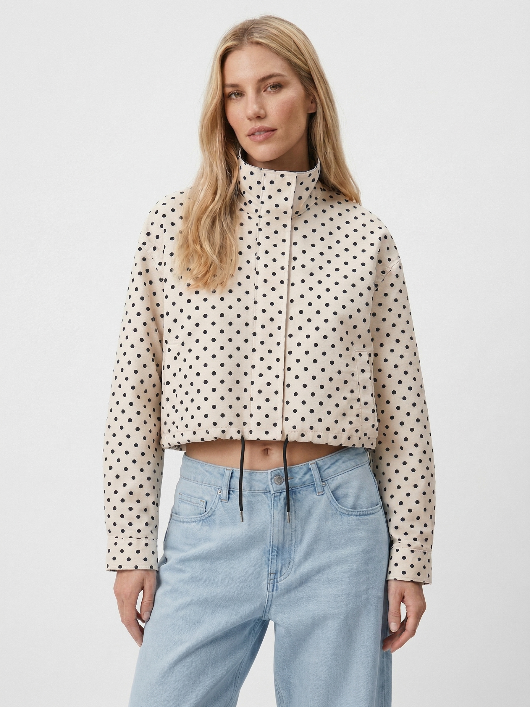 Polka Dot Cropped Jacket