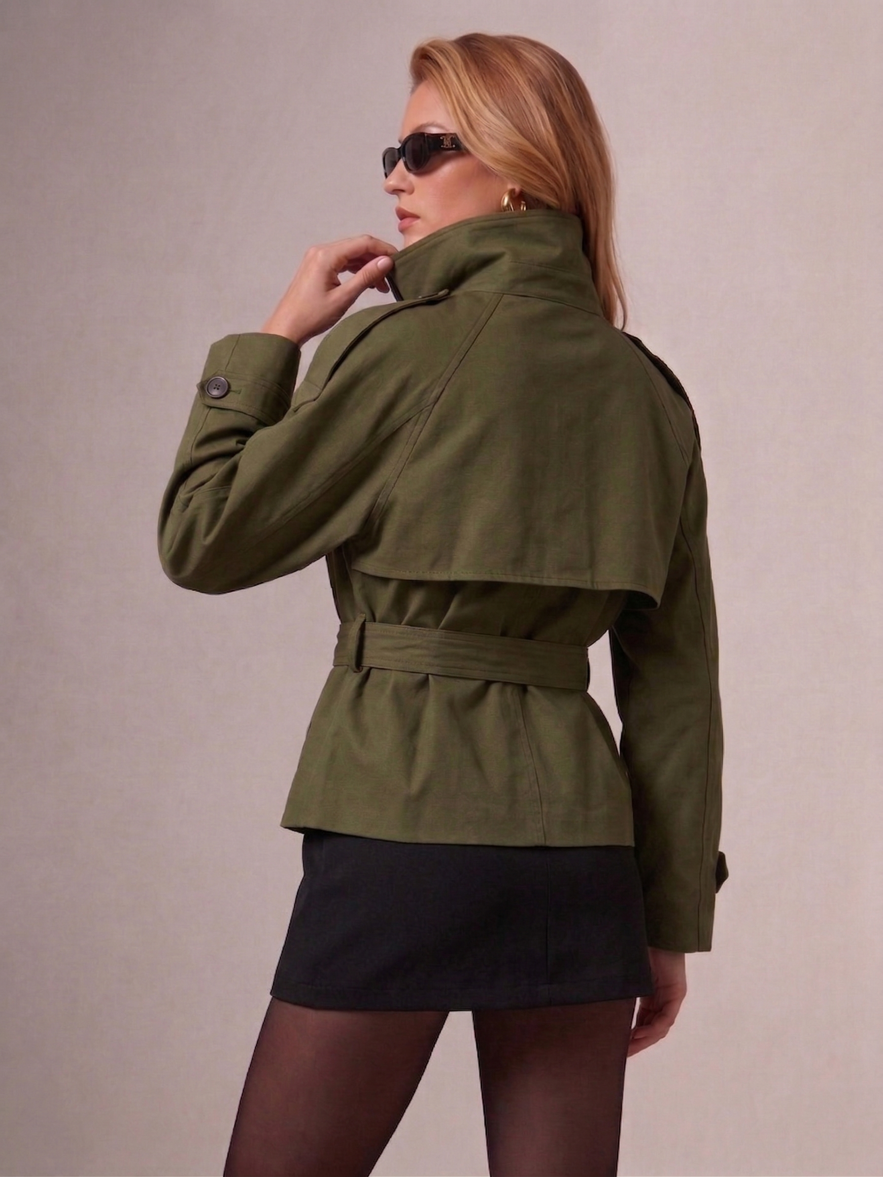 Short Belted Trench Coat