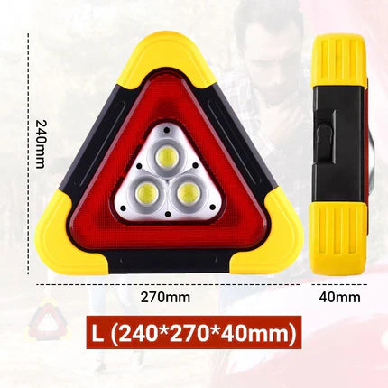 3-IN-1 solar emergency triangle warning light at the roadside📱