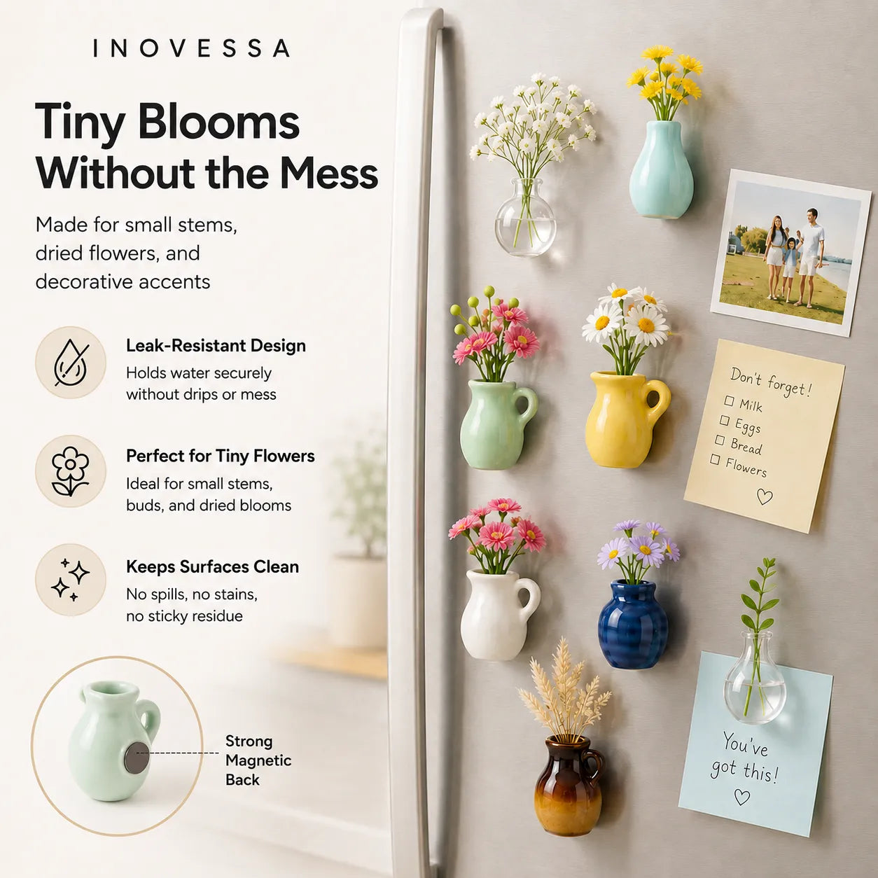 Mini Vase Ceramic Magnets