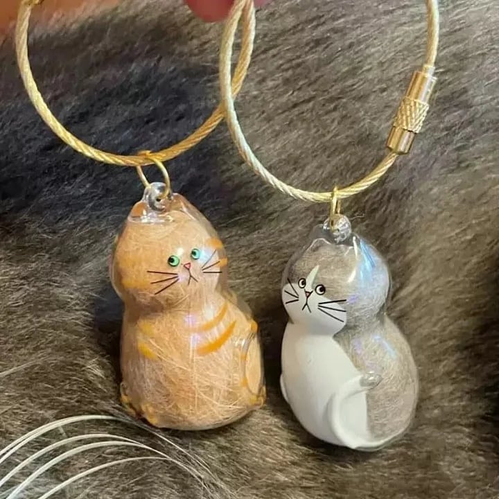 Pet Hair Memorial Capsule Keychain