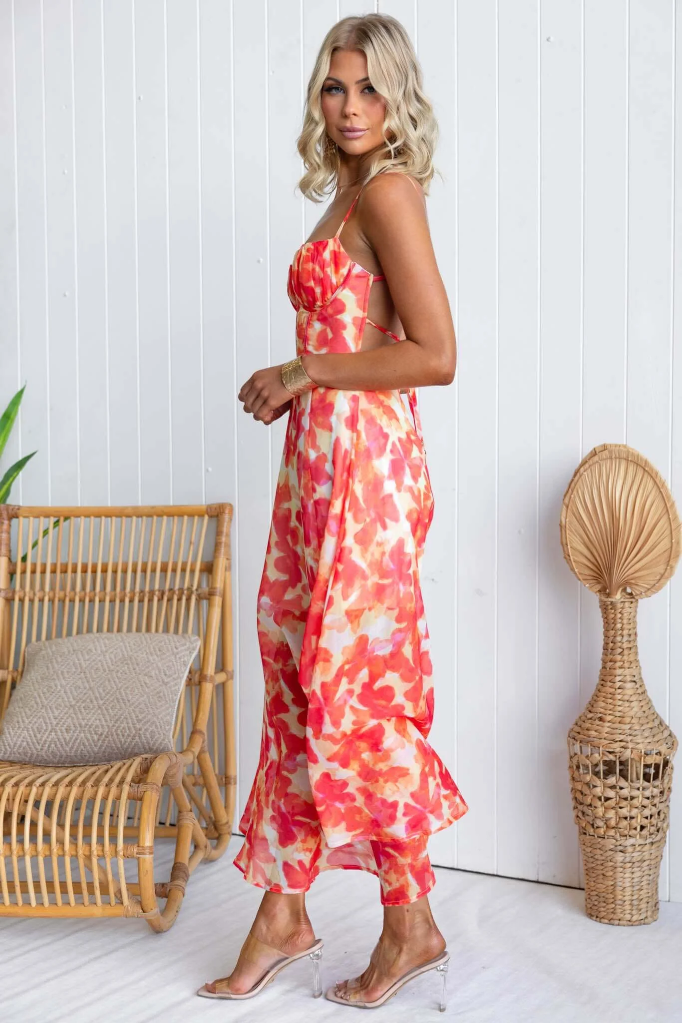 Women's Sexy Strap Floral Print Dress