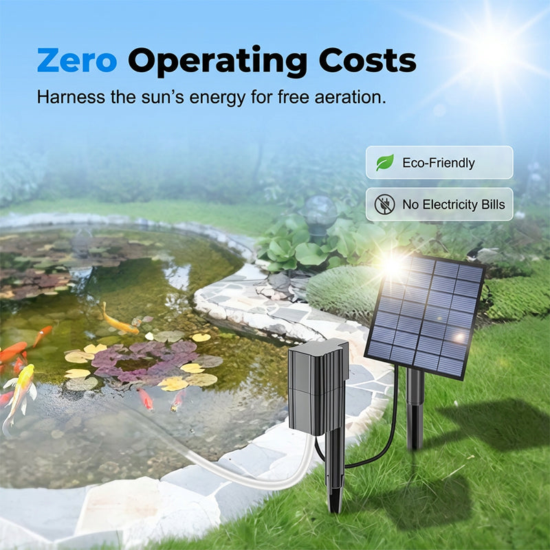 Solar Pond Aerator with Air Pump – Crystal Clear Water & Healthier Fish Without Electricity Bills 