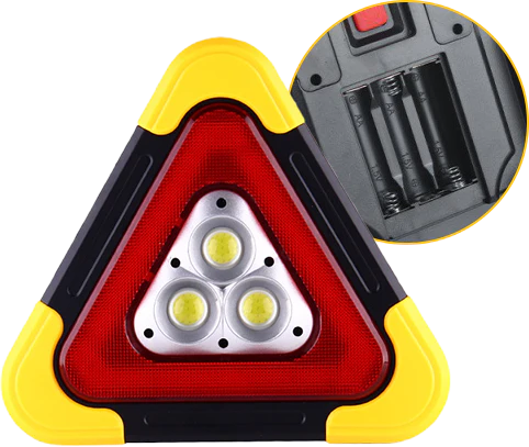 3-IN-1 solar emergency triangle warning light at the roadside📱