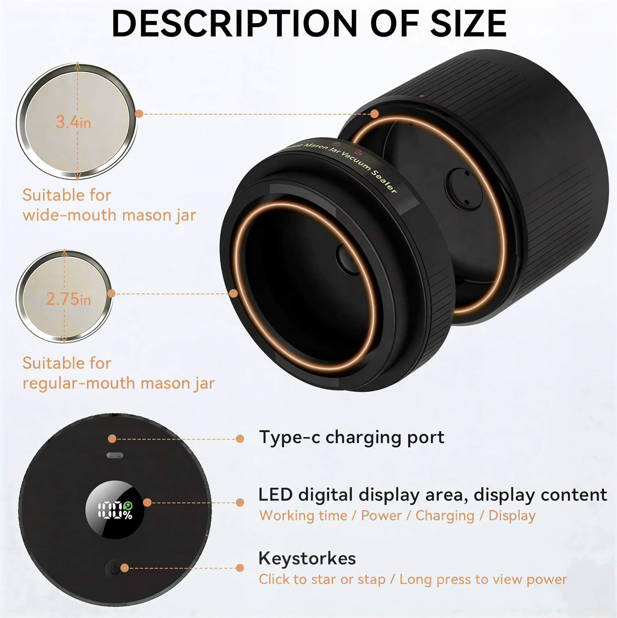 Electric Mason Jar Vacuum Sealer Kit