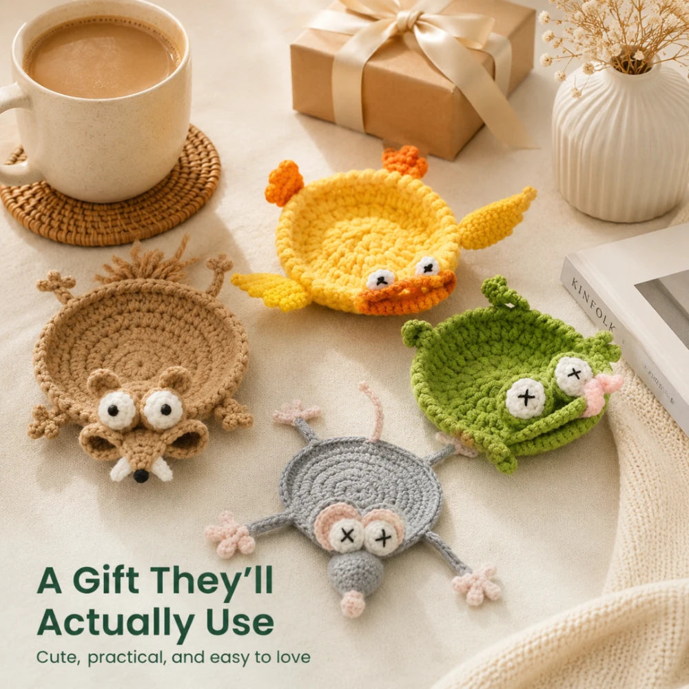 Handmade Animal Crochet Coasters