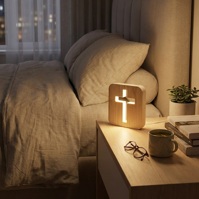 Wooden Cross Lamp