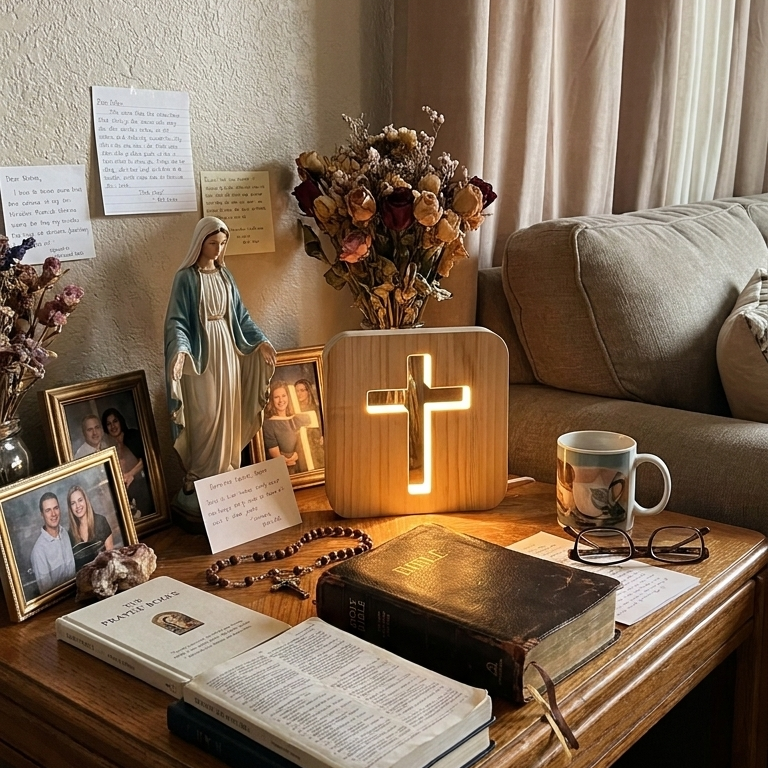 Wooden Cross Lamp