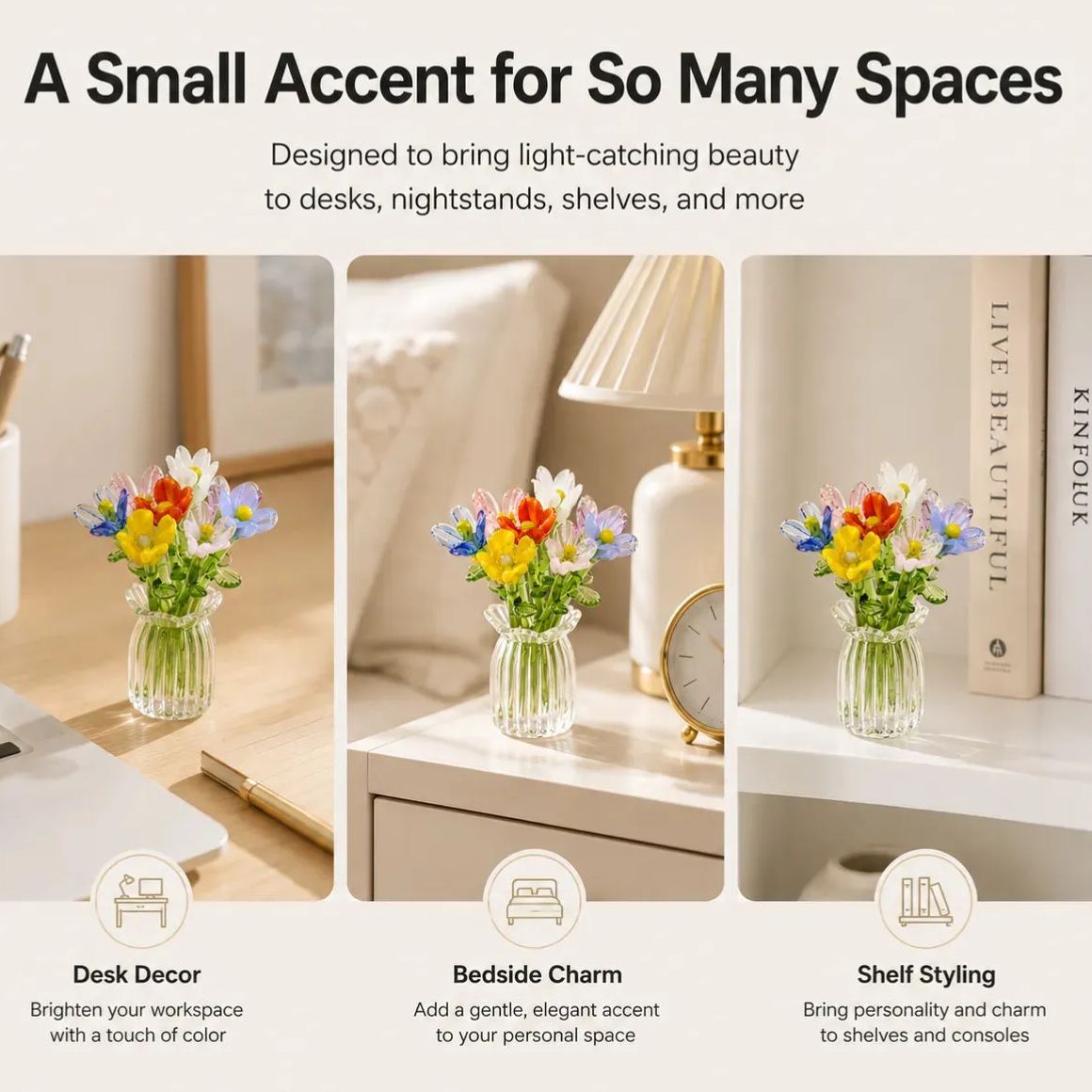 Floria Miniature Glass Flower Set