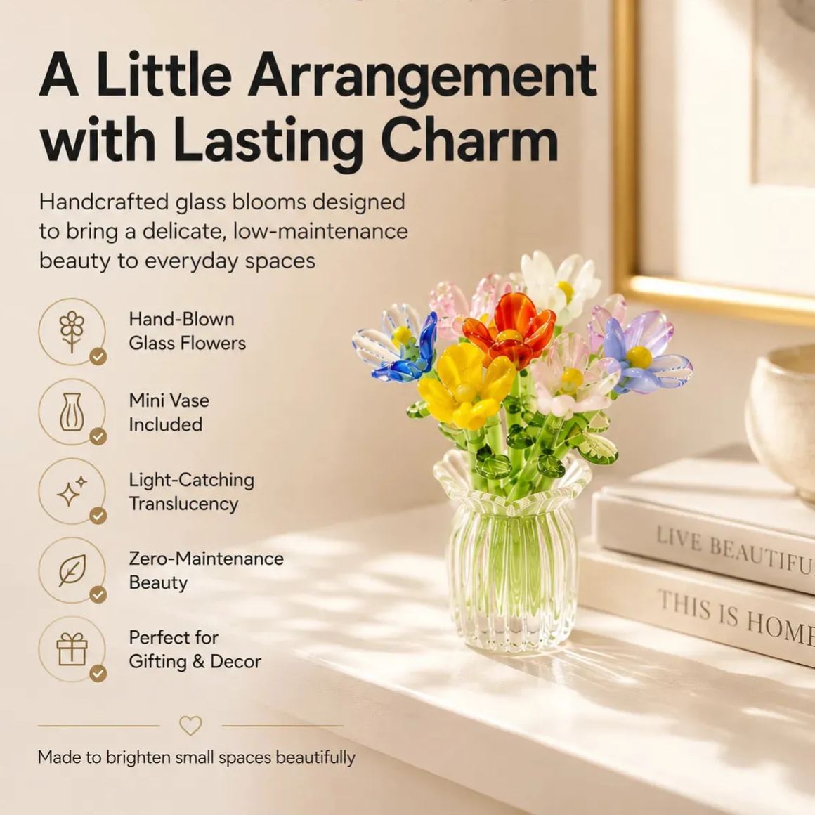 Floria Miniature Glass Flower Set