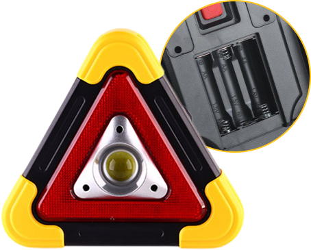 3-IN-1 solar emergency triangle warning light at the roadside📱