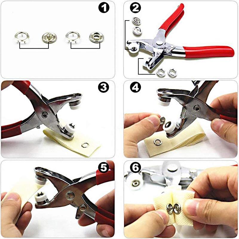 100pcs Invisible Colored Metal Buckle & 1 Count Manual Pressure Pliers